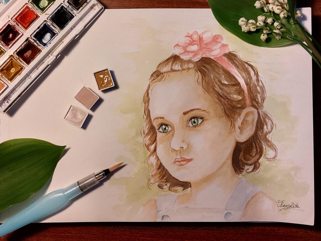 Portrait Enfant Aquarelle