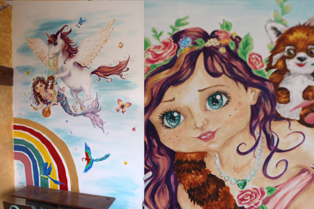 Fresque Licorne et Sirène